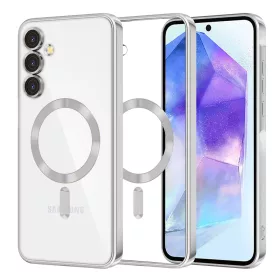   Techsuit - Luxury Crystal MagSafe tok - Samsung Galaxy A55 5G - Ezüst átlátszó
