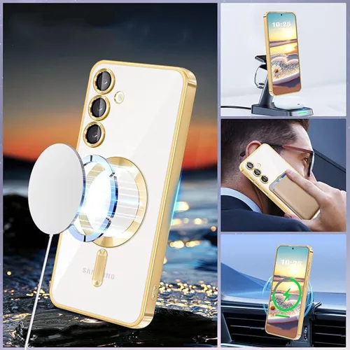 Techsuit - Luxury Crystal MagSafe tok - Samsung Galaxy A55 5G - Ezüst átlátszó