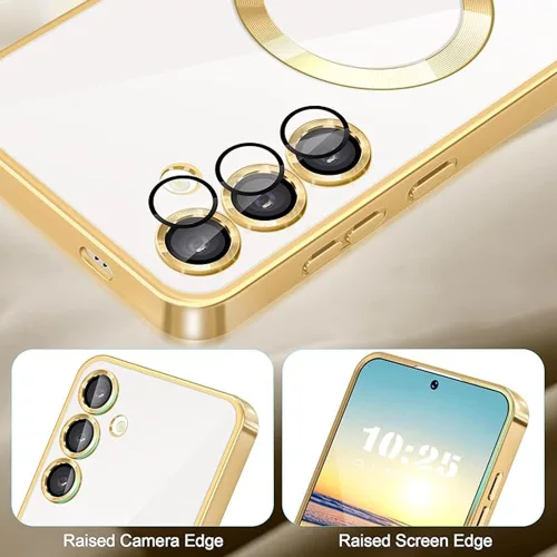 Techsuit - Luxury Crystal MagSafe tok - Samsung Galaxy A55 5G - Ezüst átlátszó