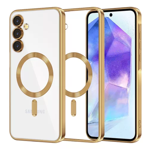 Techsuit - Luxury Crystal MagSafe tok - Samsung Galaxy A55 5G - Arany átlátszó