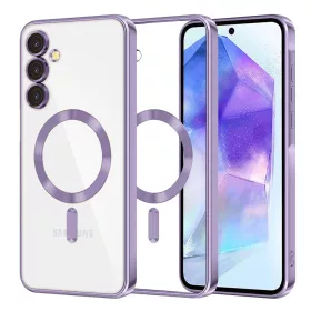   Techsuit - Luxury Crystal MagSafe tok - Samsung Galaxy A55 5G - Lila átlátszó
