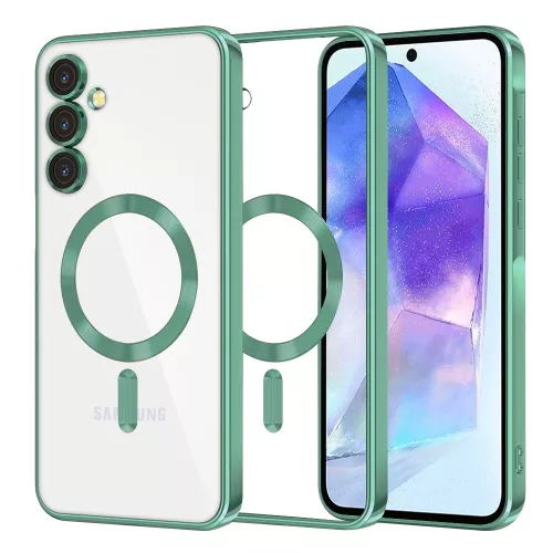 Techsuit - Luxury Crystal MagSafe tok - Samsung Galaxy A55 5G - Zöld átlátszó