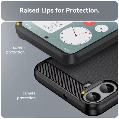 Techsuit - Carbon szilikon tok - Nothing CMF Phone 1 - Fekete