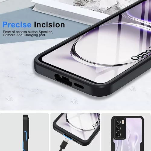 Techsuit - ColorVerse 360 tok kijelzővédővel - Oppo Reno12 Pro - Fekete