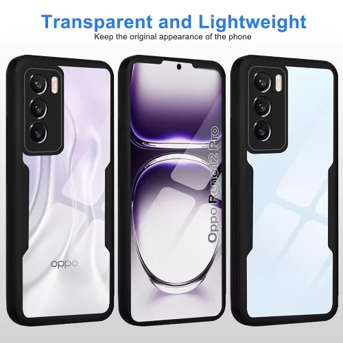 Techsuit - ColorVerse 360 tok kijelzővédővel - Oppo Reno12 Pro - Fekete