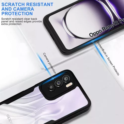 Techsuit - ColorVerse 360 tok kijelzővédővel - Oppo Reno12 Pro - Fekete