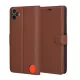 Techsuit - Leather Folio kinyitható tok - Nothing CMF Phone 1 - Barna