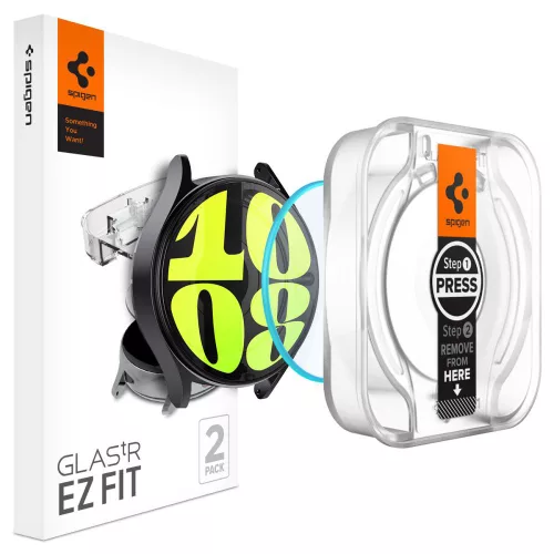 Spigen - (2 pack) Glas.tR EZ Fit (AGL08493) - Samsung Galaxy Watch7 44mm - Clear
