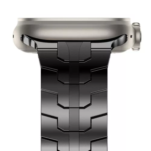 Techsuit - Watchband (W063) - Apple Watch 1/2/3/4/5/6/7/8/9/10/11/SE/SE 2/SE 3/Ultra/2/3 (42/44/45/46/49mm) - Black