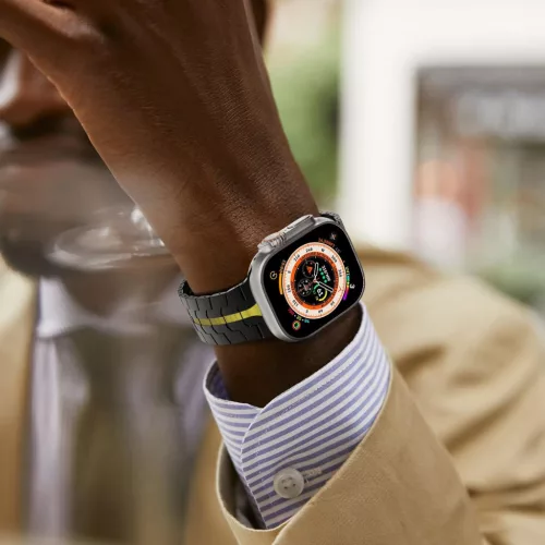 Techsuit - Watchband (W063) - Apple Watch 1/2/3/4/5/6/7/8/9/10/11/SE/SE 2/SE 3/Ultra/2/3 (42/44/45/46/49mm) - Titanium Orange