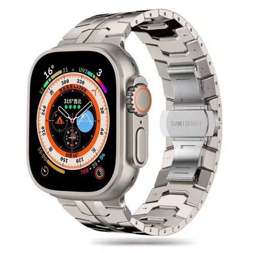 Techsuit - Watchband (W063) - Apple Watch 1/2/3/4/5/6/7/8/9/10/11/SE/SE 2/SE 3/Ultra/2/3 (42/44/45/46/49mm) - Titanium