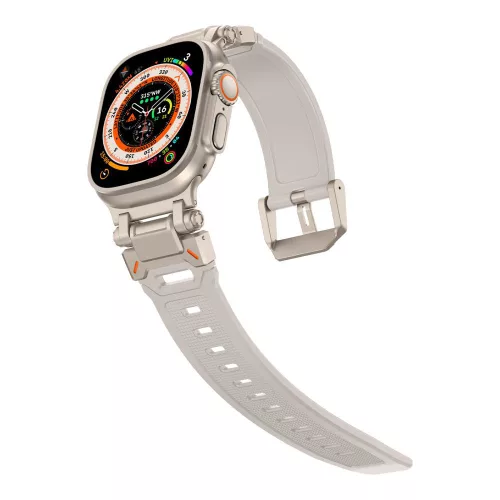 Techsuit - Watchband (W064) - Apple Watch 1/2/3/4/5/6/7/8/9/10/11/SE/SE 2/SE 3/Ultra/2/3(42/44/45/46/49mm) - Silver Starlight