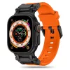 Techsuit - Watchband (W064) - Apple Watch 1/2/3/4/5/6/7/8/9/10/11/SE/SE 2/SE 3/Ultra/2/3 (42/44/45/46/49mm) - Black Orange