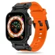 Techsuit - Watchband (W064) - Apple Watch 1/2/3/4/5/6/7/8/9/10/11/SE/SE 2/SE 3/Ultra/2/3 (42/44/45/46/49mm) - Black Orange