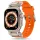 Techsuit - Watchband (W064) - Apple Watch 1/2/3/4/5/6/7/8/9/10/11/SE/SE 2/SE 3/Ultra/2/3 (42/44/45/46/49mm) - Silver Orange