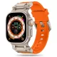 Techsuit - Watchband (W064) - Apple Watch 1/2/3/4/5/6/7/8/9/10/11/SE/SE 2/SE 3/Ultra/2/3 (42/44/45/46/49mm) - Silver Orange