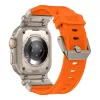 Techsuit - Watchband (W064) - Apple Watch 1/2/3/4/5/6/7/8/9/10/11/SE/SE 2/SE 3/Ultra/2/3 (42/44/45/46/49mm) - Silver Orange