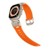Techsuit - Watchband (W064) - Apple Watch 1/2/3/4/5/6/7/8/9/10/11/SE/SE 2/SE 3/Ultra/2/3 (42/44/45/46/49mm) - Silver Orange