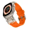 Techsuit - Watchband (W064) - Apple Watch 1/2/3/4/5/6/7/8/9/10/11/SE/SE 2/SE 3/Ultra/2/3 (42/44/45/46/49mm) - Silver Orange