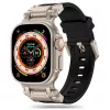 Techsuit - Watchband (W064) - Apple Watch 1/2/3/4/5/6/7/8/9/10/11/SE/SE 2/SE 3/Ultra/2/3 (42/44/45/46/49mm) - Silver Black