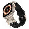 Techsuit - Watchband (W064) - Apple Watch 1/2/3/4/5/6/7/8/9/10/11/SE/SE 2/SE 3/Ultra/2/3 (42/44/45/46/49mm) - Silver Black