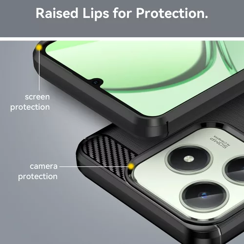 Techsuit - Carbon szilikon tok - Realme C61 / Realme C63 - Fekete