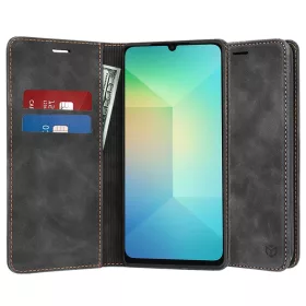   Techsuit - Confy Cover kinyitható tok - Samsung Galaxy A06 - Fekete