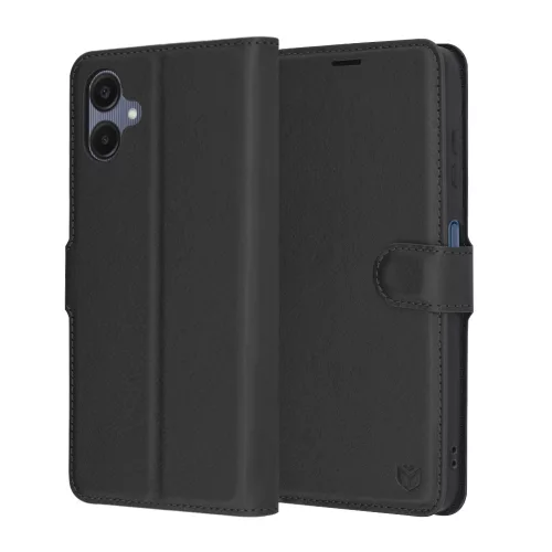Techsuit - Leather Folio kinyitható tok - Samsung Galaxy A06 - Fekete