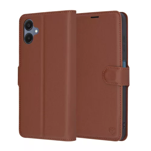Techsuit - Leather Folio kinyitható tok - Samsung Galaxy A06 - Barna