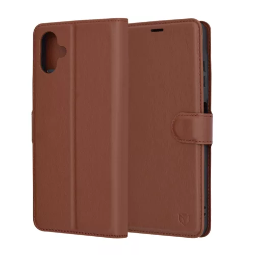 Techsuit - Leather Folio kinyitható tok - Samsung Galaxy A06 - Barna