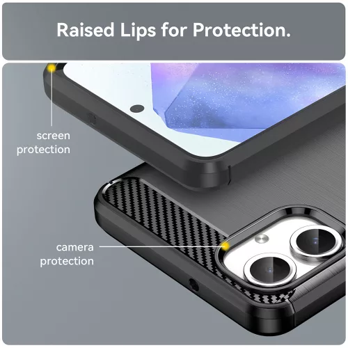Techsuit - Carbon szilikon tok - Samsung Galaxy A06 4G - Fekete