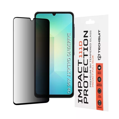 Techsuit - 111D Privacy betekintésgátló üvegfólia - Samsung Galaxy A06 4G / A06 5G / A07 4G / A07 5G - Fekete