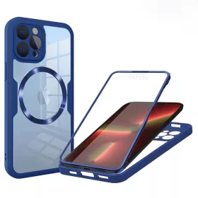   Techsuit - ColorVerse 360 MagSafe tok kijelzővédővel - iPhone 13 Pro - Kék