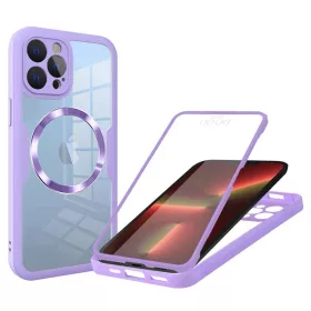   Techsuit - ColorVerse 360 MagSafe tok kijelzővédővel - iPhone 13 Pro - Lila
