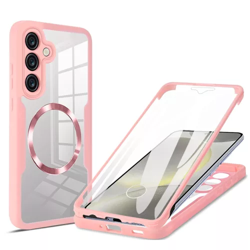 Techsuit - ColorVerse 360 MagSafe tok kijelzővédővel - Samsung Galaxy S24 Plus - Rózsaszín