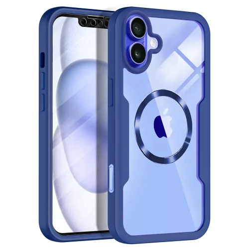 Techsuit - ColorVerse 360 MagSafe tok kijelzővédővel - iPhone 16 - Kék