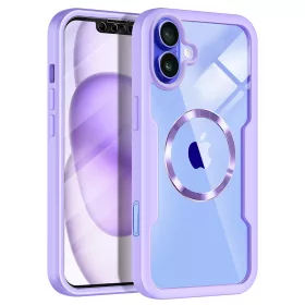  Techsuit - ColorVerse 360 MagSafe tok kijelzővédővel - iPhone 16 - Lila