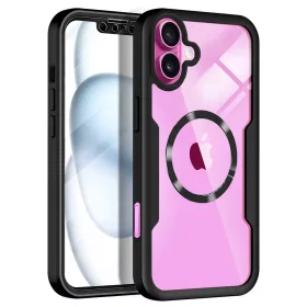   Techsuit - ColorVerse 360 MagSafe tok kijelzővédővel - iPhone 16 Plus - Fekete