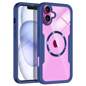   Techsuit - ColorVerse 360 MagSafe tok kijelzővédővel - iPhone 16 Plus - Kék