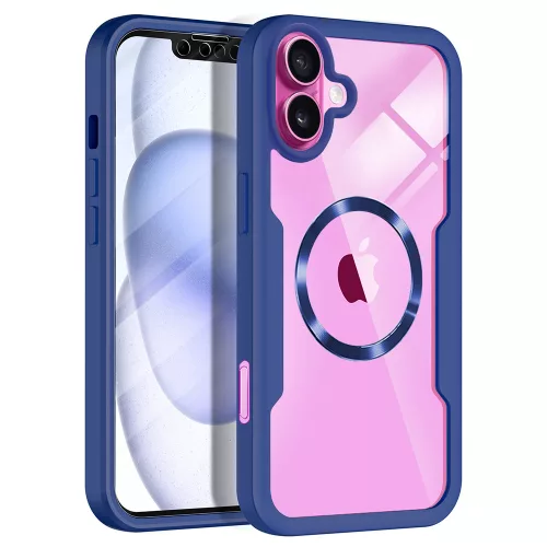 Techsuit - ColorVerse 360 MagSafe tok kijelzővédővel - iPhone 16 Plus - Kék
