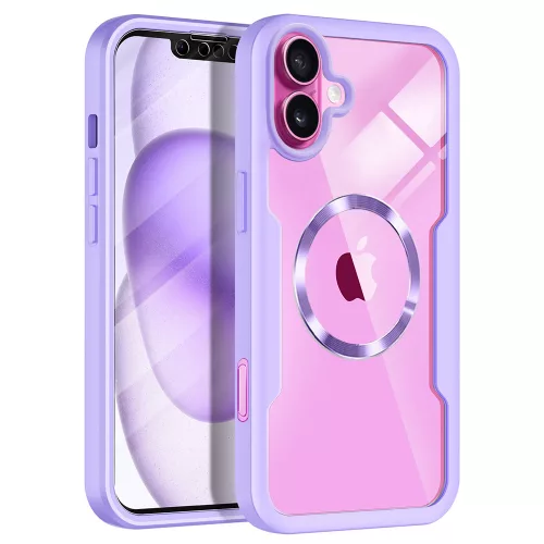 Techsuit - ColorVerse 360 MagSafe tok kijelzővédővel - iPhone 16 Plus - Lila