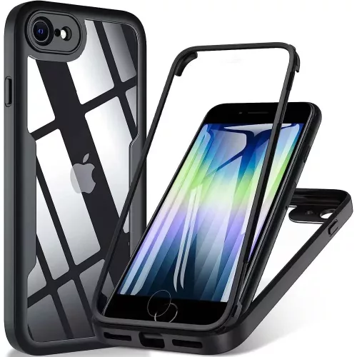 Techsuit - ColorVerse 360 tok kijelzővédővel - iPhone 7 / 8 / SE 2, SE 2020 / SE 3, SE 2022 - Fekete
