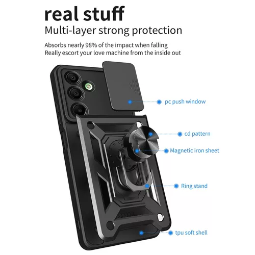 Techsuit - CamShield ütésálló tok - Samsung Galaxy A16 4G / A16 5G - Fekete