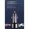 Techsuit - Car Charger Premium (TE-P31) - USB QC3.0 18W, Type-C PD30W, Total 48W, LED Light - Black