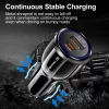 Techsuit - Car Charger Premium (TE-022) - USB-A QC5.0 30W, USB-C PD30W, Total 60W, LED Light - Black