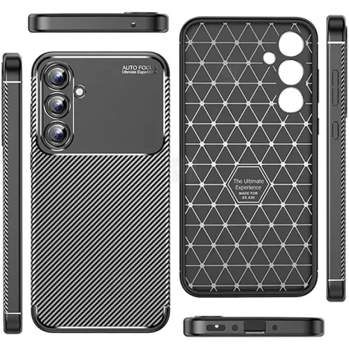 Techsuit - CarbonFiber szilikon tok - Samsung Galaxy A16 4G / A16 5G - Fekete