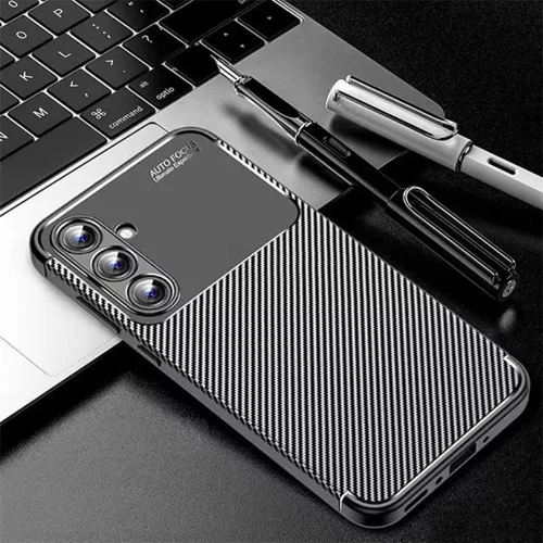 Techsuit - CarbonFiber szilikon tok - Samsung Galaxy A16 4G / A16 5G - Fekete