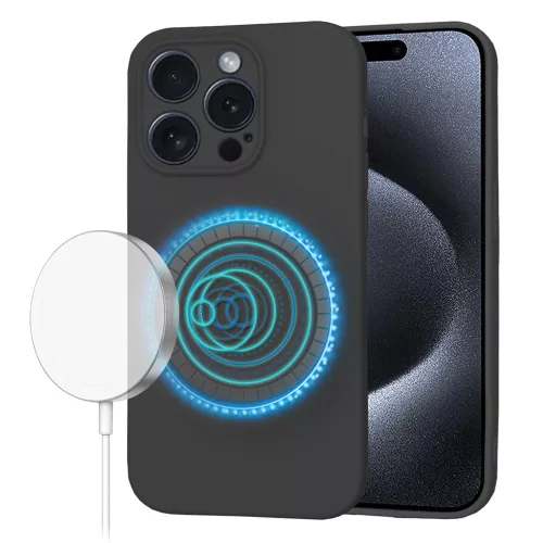 Techsuit - SoftFlex MagSafe tok - iPhone 15 Pro - Fekete