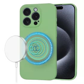 Techsuit - SoftFlex MagSafe tok - iPhone 15 Pro - Mentazöld