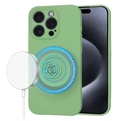 Techsuit - SoftFlex MagSafe tok - iPhone 15 Pro - Mentazöld